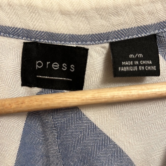 Press Shirt Blue and White Size Medium - Picture 2 of 3